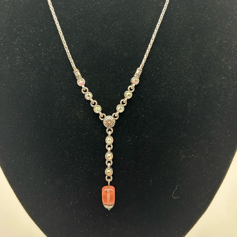 BRIGHTON Rigoletto Pink Aurora Borealis Crystals Y Necklace